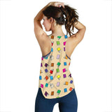 All Over Print pattern Women's Racerback Tank - Gifts For Reading Addicts