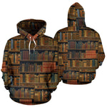 Bookshelf All Over Print Hoodie - Gifts For Reading Addicts