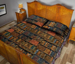 Bookish Pattern Quilt Bed - Gifts For Reading Addicts