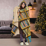 Bookshelf pattern hooded blanket - Gifts For Reading Addicts