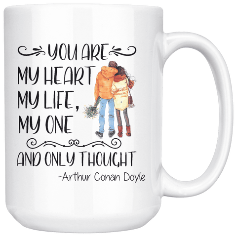 "My heart my life"15oz white mug - Gifts For Reading Addicts