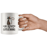 "Cats and books" 11oz white mug - Gifts For Reading Addicts