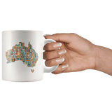 "Australia Bookish Map"11oz White Mug - Gifts For Reading Addicts