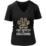 "Dogs and books" V-neck Tshirt - Gifts For Reading Addicts