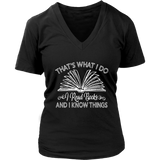 "I Read Books" V-neck Tshirt - Gifts For Reading Addicts