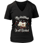 "My Christmas Is All Booked" V-neck Tshirt - Gifts For Reading Addicts