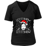 "Let It Snow" V-neck Tshirt - Gifts For Reading Addicts