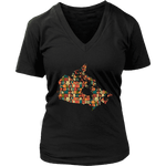 "Canada Bookish Map" V-neck Tshirt - Gifts For Reading Addicts