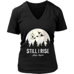 "Still I Rise" V-neck Tshirt - Gifts For Reading Addicts