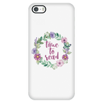 time to read floral phone case white - Gifts For Reading Addicts