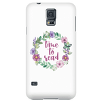 time to read floral phone case white - Gifts For Reading Addicts