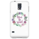 time to read floral phone case white - Gifts For Reading Addicts