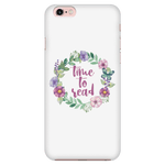 time to read floral phone case white - Gifts For Reading Addicts