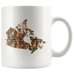 "Canada Bookish Map"11oz White Mug - Gifts For Reading Addicts