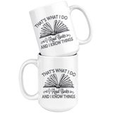 "I Read Books"15oz White Mug - Gifts For Reading Addicts