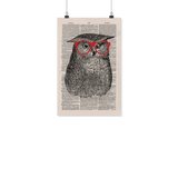 Nerdy owl vintage dictionary poster - Gifts For Reading Addicts