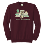 "I otter be reading" YOUTH CREWNECK SWEATSHIRT - Gifts For Reading Addicts