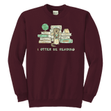 "I otter be reading" YOUTH CREWNECK SWEATSHIRT - Gifts For Reading Addicts