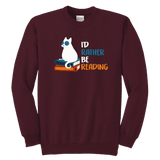 "I'd rather be reading" YOUTH CREWNECK SWEATSHIRT - Gifts For Reading Addicts