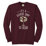 "It's a good day to read" YOUTH CREWNECK SWEATSHIRT - Gifts For Reading Addicts