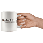 "Bibliophile"11oz white mug - Gifts For Reading Addicts