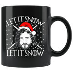 "Let It Snow"11oz Black Christmas Mug - Gifts For Reading Addicts