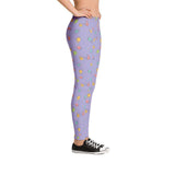 COLORFUL BOOKISH PATTERN LEGGINGS Purple - Gifts For Reading Addicts