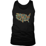 "USA Bookish Map" Men's Tank Top - Gifts For Reading Addicts