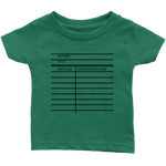 Library Card Infant T-Shirt - Gifts For Reading Addicts