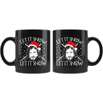 "Let It Snow"11oz Black Christmas Mug - Gifts For Reading Addicts