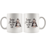 "The Book Nerd Life"11oz White Mug - Gifts For Reading Addicts