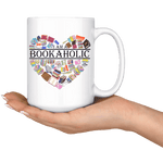 "I am a bookaholic" 15oz white mug - Gifts For Reading Addicts