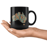 "Australia Bookish Map"11oz Black Mug - Gifts For Reading Addicts