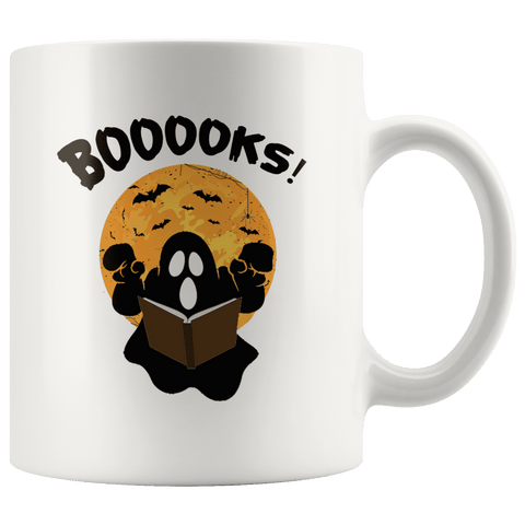 "BOOOOKS"11oz White Mug - Gifts For Reading Addicts