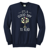 "It's a good day to read" YOUTH CREWNECK SWEATSHIRT - Gifts For Reading Addicts