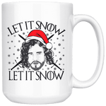 "Let It Snow"15oz White Christmas Mug - Gifts For Reading Addicts