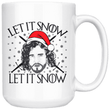 "Let It Snow"15oz White Christmas Mug - Gifts For Reading Addicts