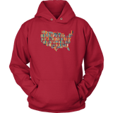 "USA Bookish Map" Hoodie - Gifts For Reading Addicts