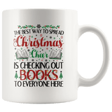 "Christmas Cheer"11oz White Christmas Mug - Gifts For Reading Addicts