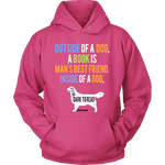 Outside of a dog a book is man's best friend Hoodie - Gifts For Reading Addicts