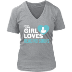 This girl loves reading books V-neck - Gifts For Reading Addicts