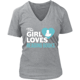 This girl loves reading books V-neck - Gifts For Reading Addicts