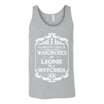 I always check Wardrobes for lions and witches, Unisex Tank Top - Gifts For Reading Addicts