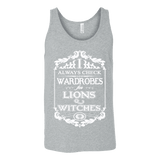 I always check Wardrobes for lions and witches, Unisex Tank Top - Gifts For Reading Addicts