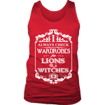 I always check Wardrobes for lions and witches, Mens Tank Top - Gifts For Reading Addicts