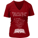 They say you are what you read - V-neck - Gifts For Reading Addicts