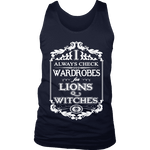 I always check Wardrobes for lions and witches, Mens Tank Top - Gifts For Reading Addicts