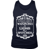 I always check Wardrobes for lions and witches, Mens Tank Top - Gifts For Reading Addicts