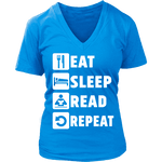 Eat, Sleep, Read, Repeat V-neck - Gifts For Reading Addicts