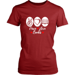 Peace, Love, Books Fitted T-shirt - Gifts For Reading Addicts